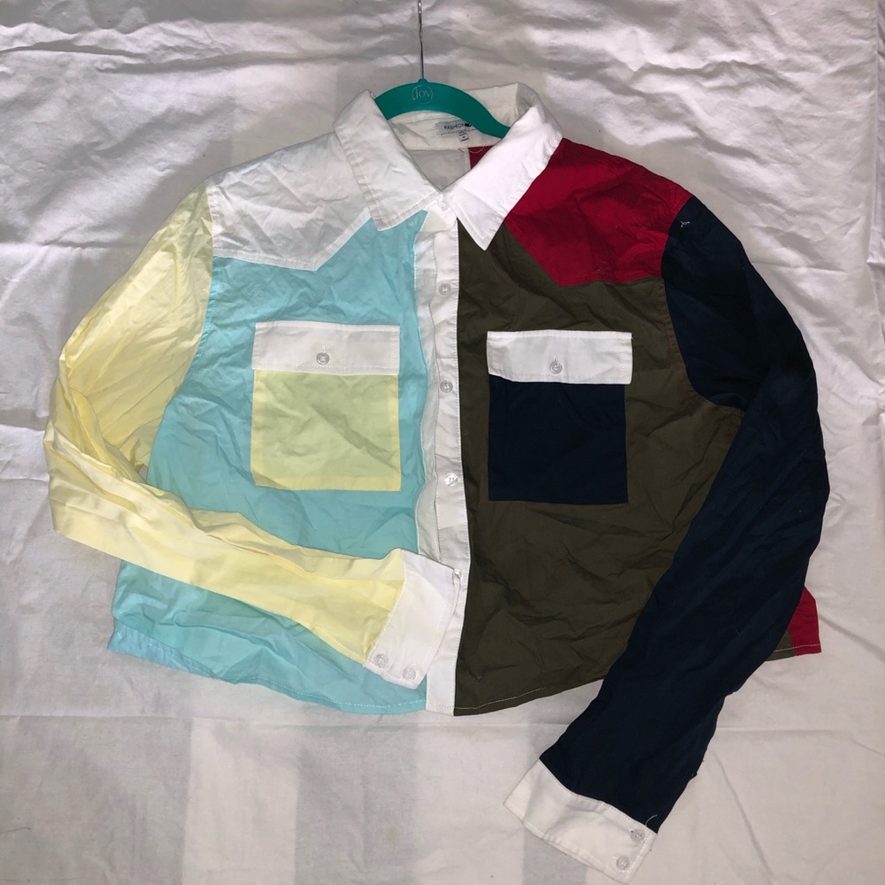 Color-block Crop Top